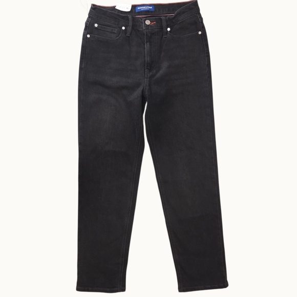NWT Scotch & Soda Amsterdam High Rise Straight Leg Jeans – Black – Size 8 - Picture 3 of 7